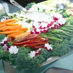 a platter of vegetables