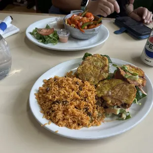 Jibaro sliders and Mofongo con camarones