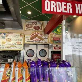 Menu from inside Jane's corndogs