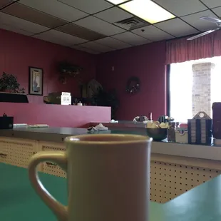 A cup of coffee at the bar