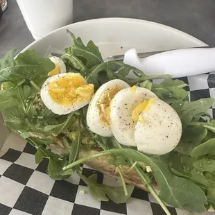 Avocado toast with egg.