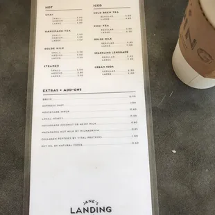 Tea/more menu July 2018
