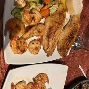Fish and shrimp combo With oysters