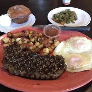 Steak and egg breakfast