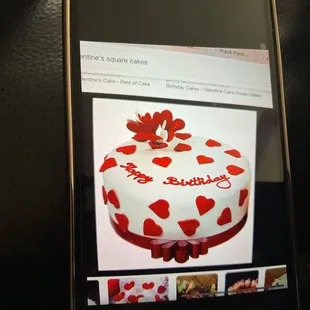 a cake with hearts on it