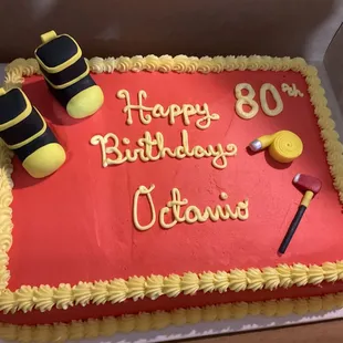 This is my husbands 80th birthday cake. Love it