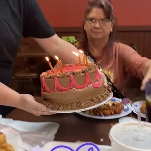 You can see the cake falling apart.