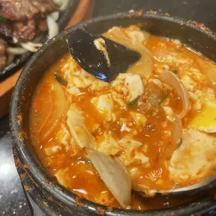 Seafood tofu soup