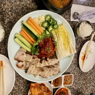 Bosam and kimchi jjigae