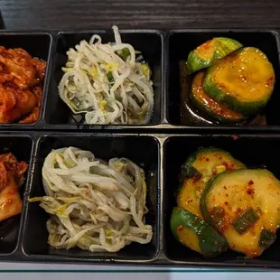 Side Dishes:  Kimchee, Bean Sprouts, Cucumber and Potato Salad