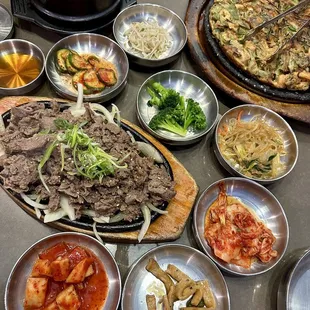 Bulgogi, Seafood &amp; Beef Soon Tofu, seafood pancake