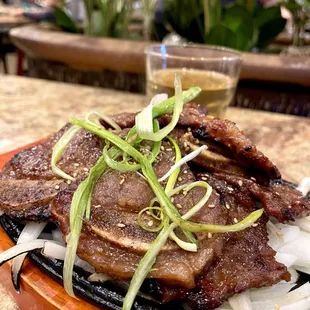 LA Galbi (BBQ beef short ribs) - flavor was great, meat wasn&apos;t so tender (03/2024)
