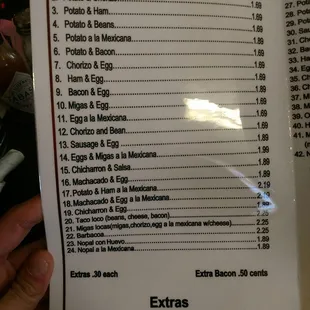 sushi and sashimi, menu