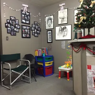 Holiday themed waiting room