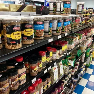 Lots of loose leaf teas and spices