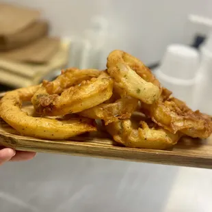 Fresh hand battered onion rings