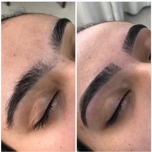 Eyebrows threading tinting