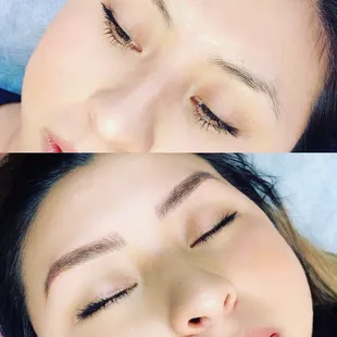 Eyebrows threading and tinting