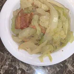 Fresh cut Cabbage W/Bacon