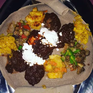 Veggie and meat platter