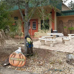 a scare and a pumpkin