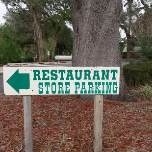 restaurant store parking sign