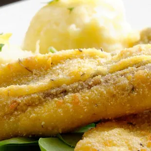 a plate of fried fish