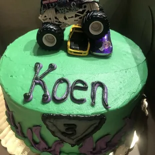 Monster truck cake