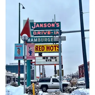 Cool Sign @ Corner S Western Ave/99th St  Beverly IL . Hanson&apos;s Drive-In. HotDog ItalianBeef Giros Burgers Chicken Steak Sandwiches. Cool!