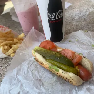 Chicago dog &amp; fries