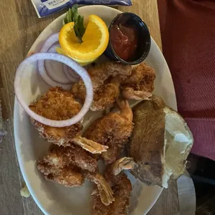 Fried Shrimp &amp; baked potato