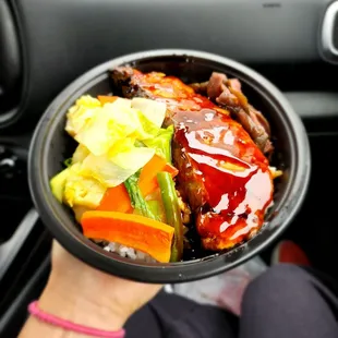 Salmon teriyaki rice bowl