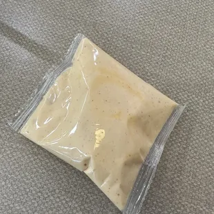 To-go white sauce packet