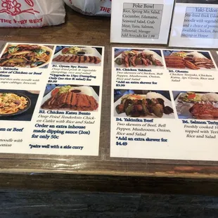 menus and prices on a table