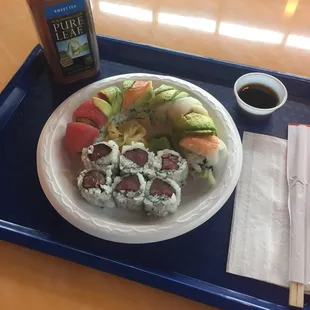 Tuna Roll and Rainbow Roll