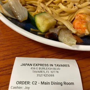 Noodles and veggies