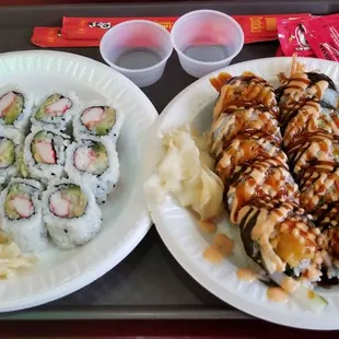 A reliable place if you want some simple sushi rolls. (I don't order raw fish here).They have a good deal: order 2 rolls and save money!
