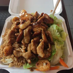 Chicken and shrimp $7.99. Delish
