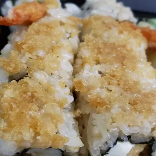 a close up of a plate of sushi