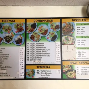 Menu in restaurant. Kind genuine owner.  Very clean and spaced seating would recommend take out or dining in during Covid