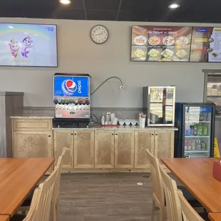 Pic of the Drink dispensers inside the restaurant.