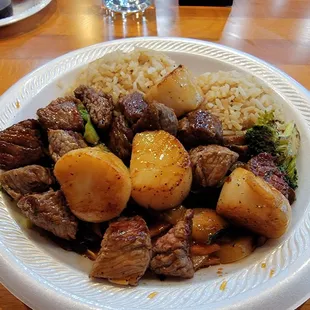 Steak and scallop hibachi