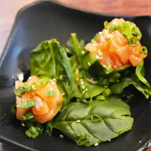 SALMON served up on CUCUMBER as an appetizer...strongly recommended!