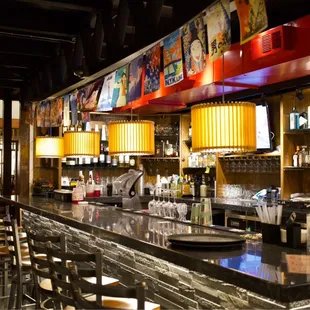 interior, sushi and sashimi