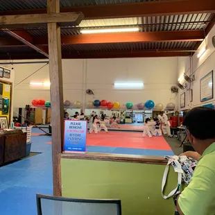 White, yellow, and orange belt class