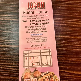 menu