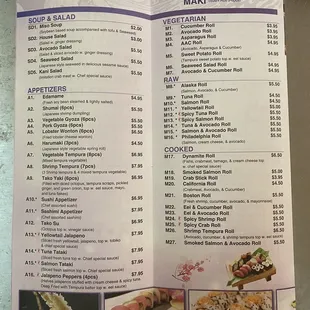 menu