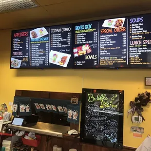 menus on the wall
