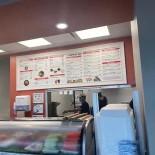 the menu of a fast food restaurant