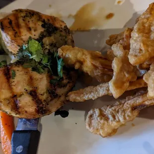 Grilled chicken with sweet potatoes fries